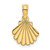 Image of 10K Yellow Gold Polished and Engraved Shell Pendant