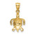 Image of 10K Yellow Gold Polished and Textured Diamond-cut Sea Turtle Pendant