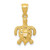 Image of 10K Yellow Gold Polished and Textured Diamond-cut Sea Turtle Pendant
