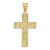 Image of 10k Yellow Gold Polished and Textured Nugget Block Style Cross Pendant