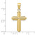 Image of 10k Yellow Gold Polished Beveled Stick Cross with Frame Pendant