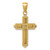 Image of 10k Yellow Gold Polished Beveled Stick Cross with Frame Pendant