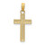 Image of 10K Yellow Gold Polished Block Style Beaded Edge Cross Pendant