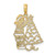 Image of 10k Yellow Gold Polished Christmas Tree & Santa Pendant