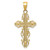 Image of 10K Yellow Gold Polished Crucifix w/lace Trim Pendant