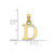 Image of 10k Yellow Gold Polished D Block Initial Pendant