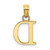 Image of 10k Yellow Gold Polished D Block Initial Pendant
