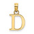 Image of 10k Yellow Gold Polished D Block Initial Pendant