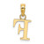 Image of 10k Yellow Gold Polished F Block Initial Pendant