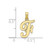 Image of 10k Yellow Gold Polished F Script Initial Pendant
