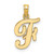 Image of 10k Yellow Gold Polished F Script Initial Pendant
