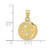 Image of 10K Yellow Gold Polished Flat-Backed Moon with Three Stars Pendant