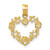 Image of 10K Yellow Gold Polished Floral Border Heart Pendant