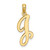 Image of 10k Yellow Gold Polished J Script Initial Pendant