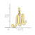 Image of 10k Yellow Gold Polished M Script Initial Pendant