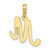 Image of 10k Yellow Gold Polished M Script Initial Pendant
