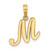 Image of 10k Yellow Gold Polished M Script Initial Pendant