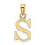 Image of 10k Yellow Gold Polished S Block Initial Pendant