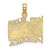 Image of 10K Yellow Gold Polished Textured God Bless America w/ Flag Pendant