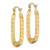 Image of 10k Yellow Gold Polished Textured Rectangle Hoop Earrings 10TC413