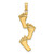 Image of 10K Yellow Gold Polished Triple Vertical Feet Pendant