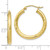 Image of 25mm 10k Yellow Gold Satin & Shiny-Cut 3mm Round Hoop Earrings 10TC289