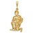 Image of 10K Yellow Gold Satin Aquarius Zodiac Pendant