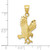 Image of 10K Yellow Gold Satin Diamond-cut Eagle Pendant