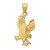 Image of 10K Yellow Gold Satin Diamond-cut Eagle Pendant