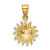 Image of 10K Yellow Gold Satin Diamond-cut Sun Pendant