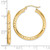 Image of 31mm 10k Yellow Gold Shiny-Cut 3x30mm Hollow Tube Hoop Earrings