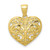 Image of 10k Yellow Gold Shiny-Cut Filigree Heart Pendant