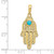 Image of 10K Yellow Gold Simulated Turquoise Filigree Chamseh Pendant