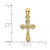 Image of 10K Yellow Gold Small Cross w/Flower Pendant