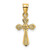 Image of 10K Yellow Gold Small Cross w/Flower Pendant