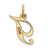 Image of 10K Yellow Gold Small Fancy Script Initial T Charm