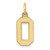 Image of 10K Yellow Gold Small Satin Number 0 Charm