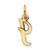 Image of 10K Yellow Gold Small Script Initial I Charm