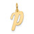 Image of 10K Yellow Gold Small Script Initial P Charm