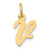 Image of 10K Yellow Gold Small Script Initial V Charm