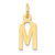 Image of 10K Yellow Gold Small Slanted Block Initial M Charm
