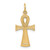 Image of 10K Yellow Gold Solid Flat-Backed Ankh / Egyptian Cross Pendant