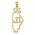 Image of 10k Yellow Gold Solid Illinois State Pendant