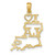 Image of 10k Yellow Gold Solid Louisiana State Pendant