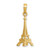 Image of 10K Yellow Gold Solid Polished 3-D Eiffel Tower Pendant