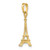 Image of 10K Yellow Gold Solid Polished 3-D Eiffel Tower Pendant
