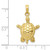 Image of 10K Yellow Gold Solid Polished 3-D Moveable Turtle Pendant