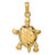 Image of 10K Yellow Gold Solid Polished 3-D Moveable Turtle Pendant