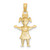 Image of 10K Yellow Gold Solid Polished Girl with Pig-Tails Pendant