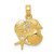 Image of 10K Yellow Gold Solid Polished Mini Shell Cluster Pendant